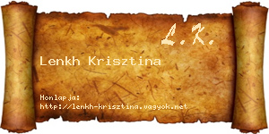 Lenkh Krisztina névjegykártya
